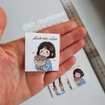 لیبل تشکر دختر آبی